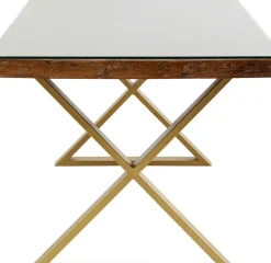 KARE24.se Matbord Conley, 180x90cm - Mörkt Trä/ Kryssben i Mässing - KARE Design Discount