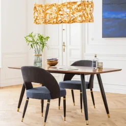 KARE24.se Matbord Curve - Retro Bord i Valnöt/Svart 180x90cm - KARE Design Outlet