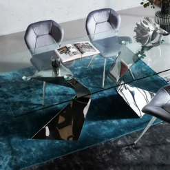 KARE24.se Matbord Gloria - Bord i Glas/Krom, 200x100cm - KARE Design Outlet