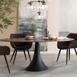 KARE24.se Matbord Grande Possibilita Oval - Sten/Svart, 180x120cm - KARE Design Discount