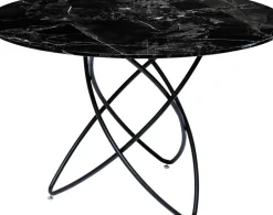 KARE24.se Matbord Molekular - Marmormönstrat Glas/Svart Ø120cm - KARE Design Discount