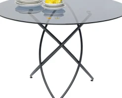 KARE24.se Matbord Molekular Rund - Tonat Glas/Svart Ø120cm - KARE Design Online