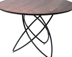 KARE24.se Matbord Molekular - Valnötsfaner/Svart Ø120cm - KARE Design