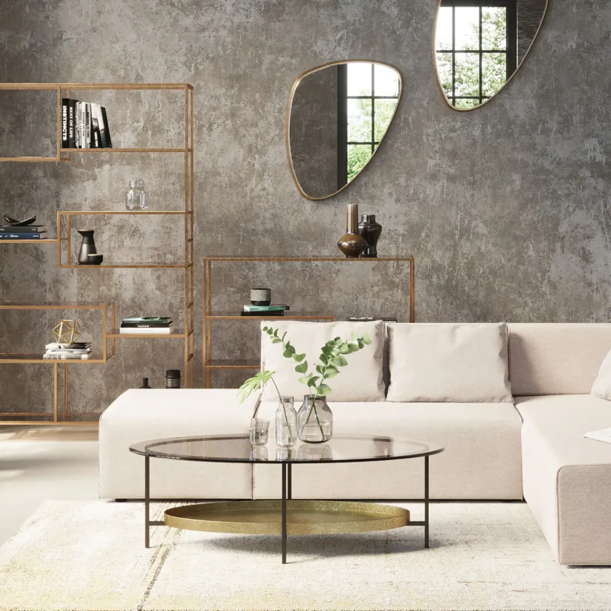 KARE24.se Matta Abstract - Beige, 240x170cm - KARE Design