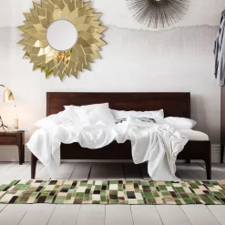 KARE24.se Matta Brick - Grön Patchwork Läder, 170x240cm - KARE Design Outlet