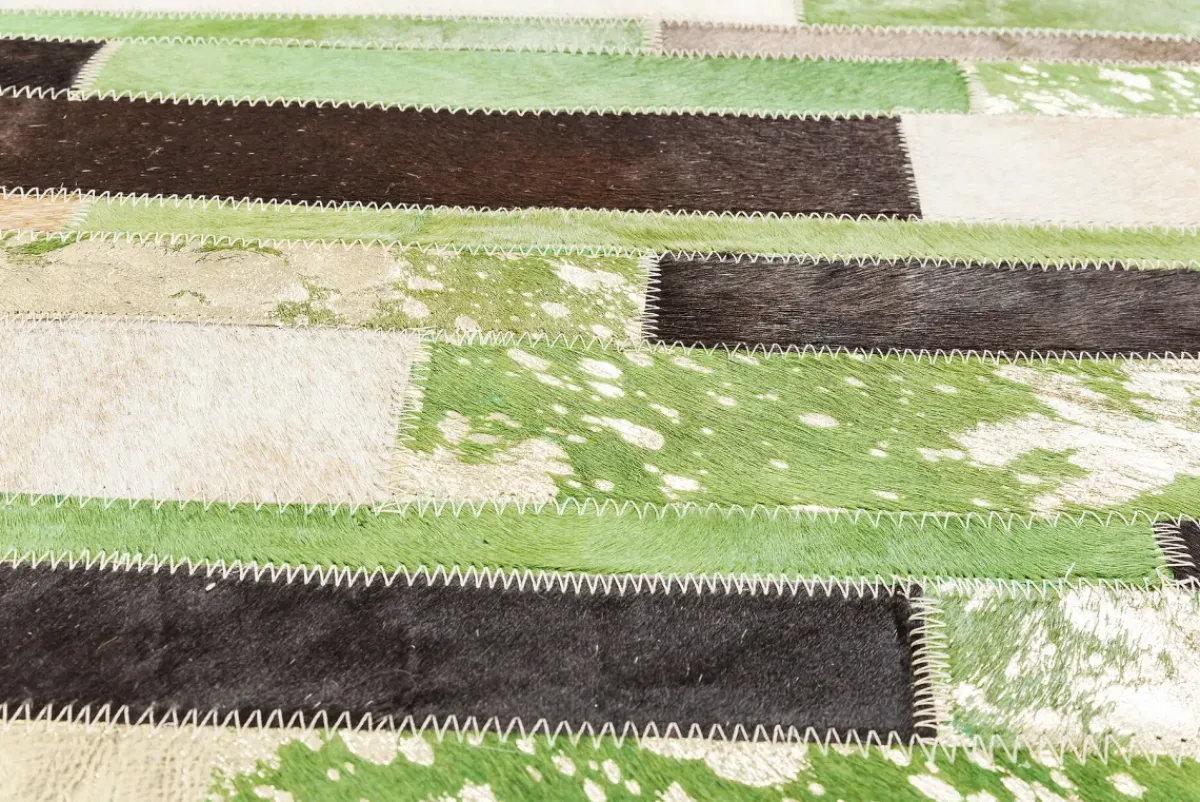 KARE24.se Matta Brick - Grön Patchwork Läder, 170x240cm - KARE Design Outlet