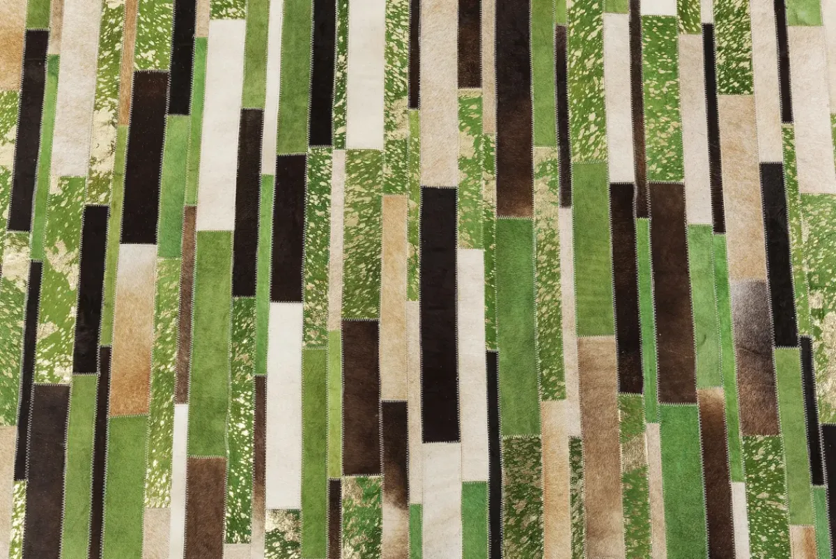KARE24.se Matta Brick - Grön Patchwork Läder, 170x240cm - KARE Design Outlet