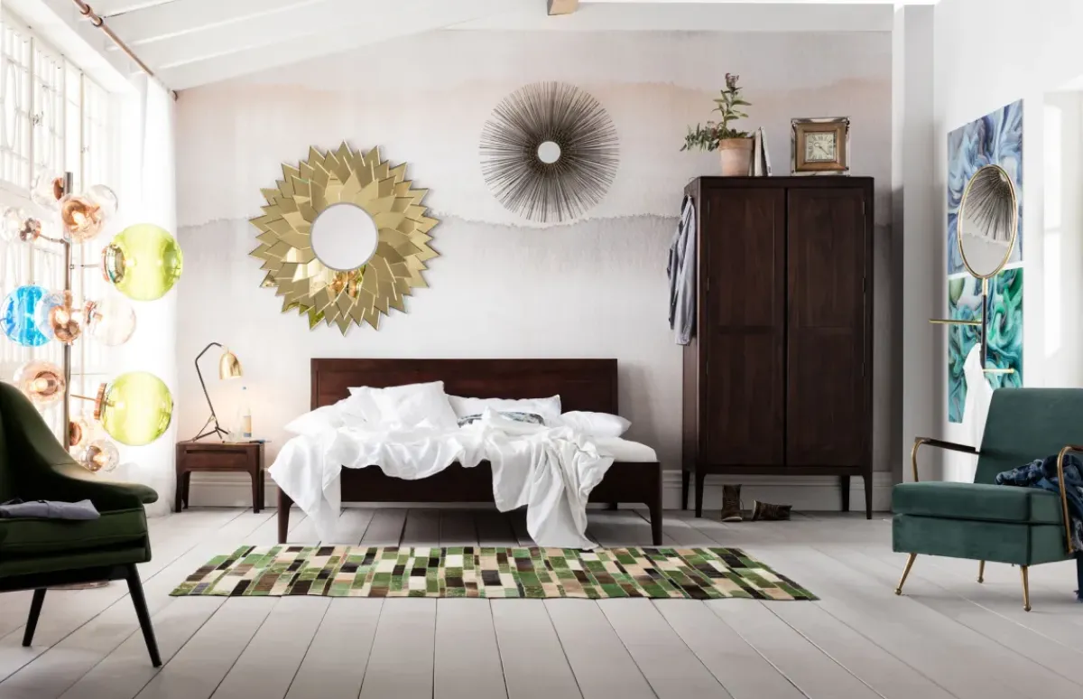 KARE24.se Matta Brick - Grön Patchwork Läder, 170x240cm - KARE Design Outlet