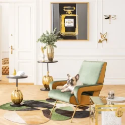 KARE24.se Matta Ovado Colore - Grön/Beige/Svart Läder, 240x170cm - KARE Design New