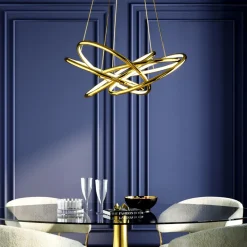 KARE24.se Pendel Saturn - Taklampa med Ringar i Guld LED, Ø75cm - KARE Design New