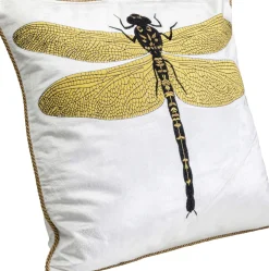 KARE24.se Prydnadskudde Glitter Dragonfly - Trollslända, Vit, 40x40cm - KARE Design Outlet
