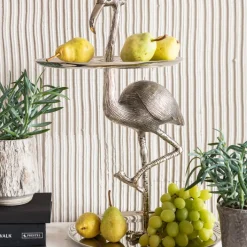 KARE24.se Serveringsfat Flamingo - Högt Fat, Silver - KARE Design Clearance
