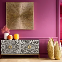 KARE24.se Sideboard Electro - Svart/Mässing 4 Dörrar, 80x160cm - KARE Design Outlet
