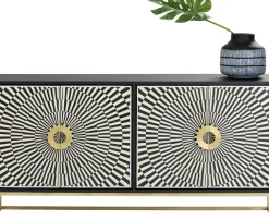 KARE24.se Sideboard Electro - Svart/Mässing 4 Dörrar, 80x160cm - KARE Design Outlet