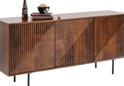 KARE24.se Sideboard Grooves - Mörkt Trä 3 Dörrar, 79x164cm - KARE Design New