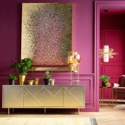 KARE24.se Sideboard Venice Triangle - Silver 4 Dörrar, 64x180cm - KARE Design Sale