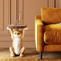 KARE24.se Sidobord Animal Miss Cat - Litet Bord med Katt, Ø33cm - KARE Design New