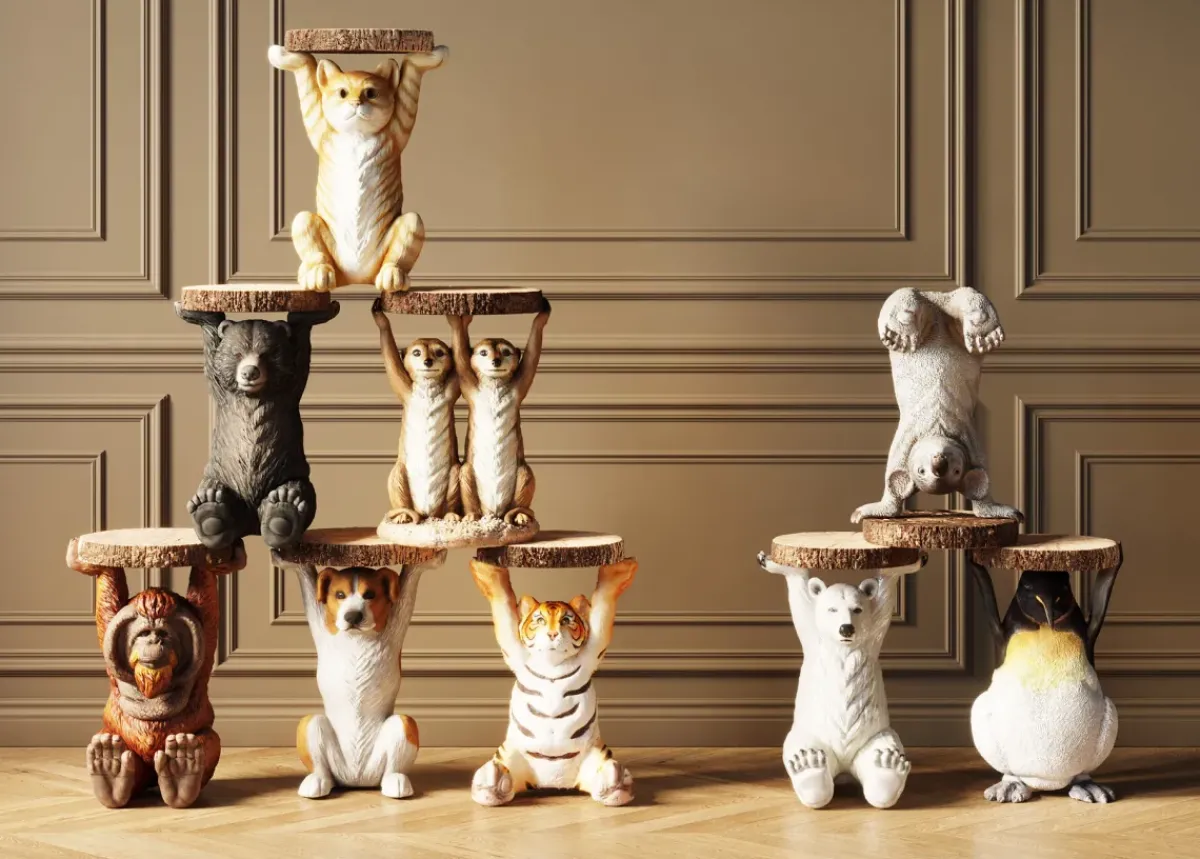 KARE24.se Sidobord Animal Miss Cat - Litet Bord med Katt, Ø33cm - KARE Design New