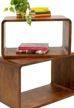 KARE24.se Sidobord Authentico Cube - Set med 2 Bord i Massivt Trä, 80x48cm - KARE Design Clearance
