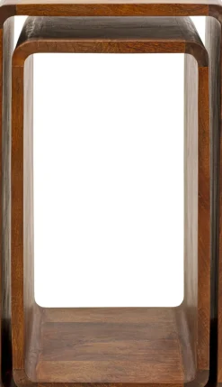 KARE24.se Sidobord Authentico Cube - Set med 2 Bord i Massivt Trä, 80x48cm - KARE Design Clearance