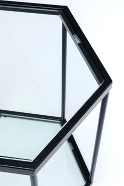 KARE24.se Sidobord Comb - Svart Stål/Glas, 55x55cm - KARE Design Outlet