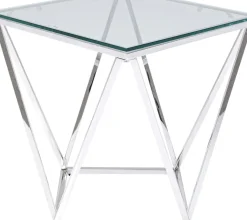 KARE24.se Sidobord Cristallo - Silver/Glas, 50x50cm - KARE Design