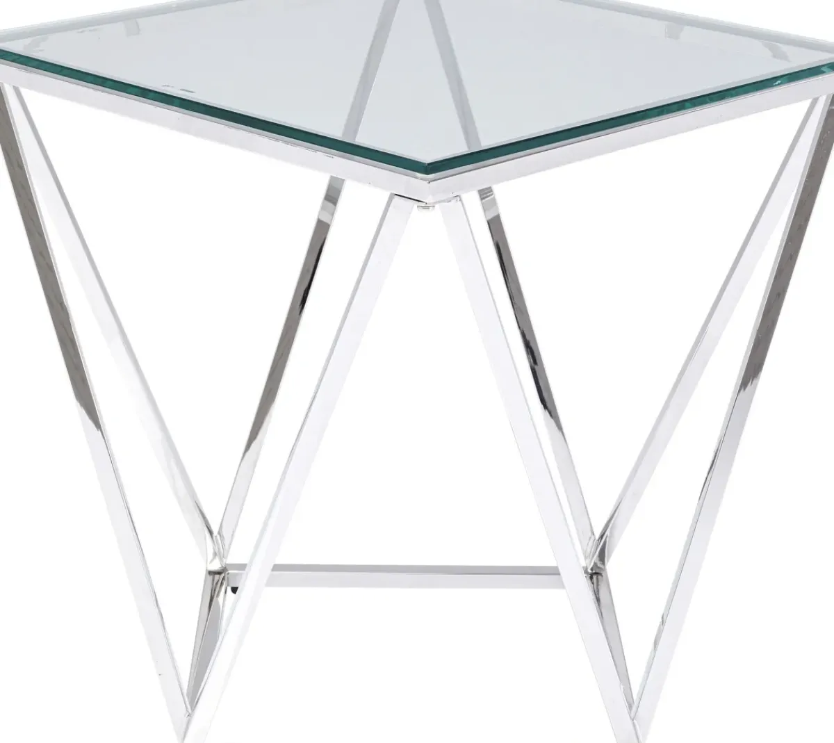 KARE24.se Sidobord Cristallo - Silver/Glas, 50x50cm - KARE Design
