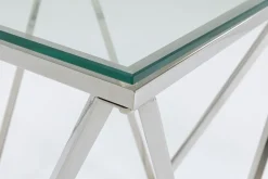 KARE24.se Sidobord Cristallo - Silver/Glas, 50x50cm - KARE Design