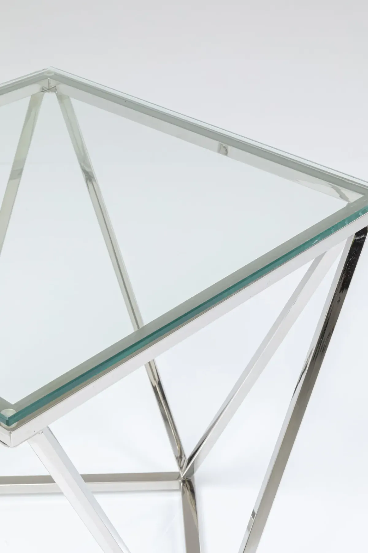 KARE24.se Sidobord Cristallo - Silver/Glas, 50x50cm - KARE Design