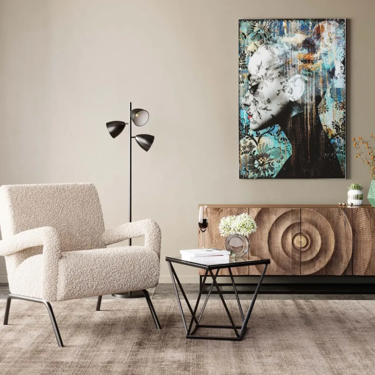 KARE24.se Sidobord Cristallo - Svart/Glas, 50x50cm - KARE Design Online