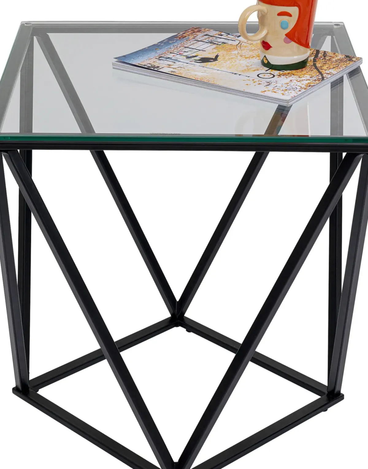 KARE24.se Sidobord Cristallo - Svart/Glas, 50x50cm - KARE Design Online