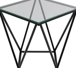 KARE24.se Sidobord Cristallo - Svart/Glas, 50x50cm - KARE Design Online