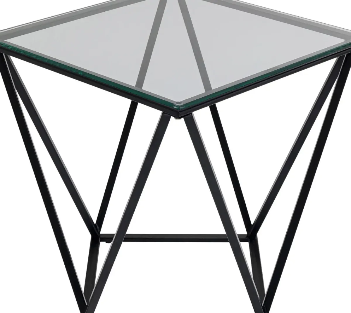 KARE24.se Sidobord Cristallo - Svart/Glas, 50x50cm - KARE Design Online