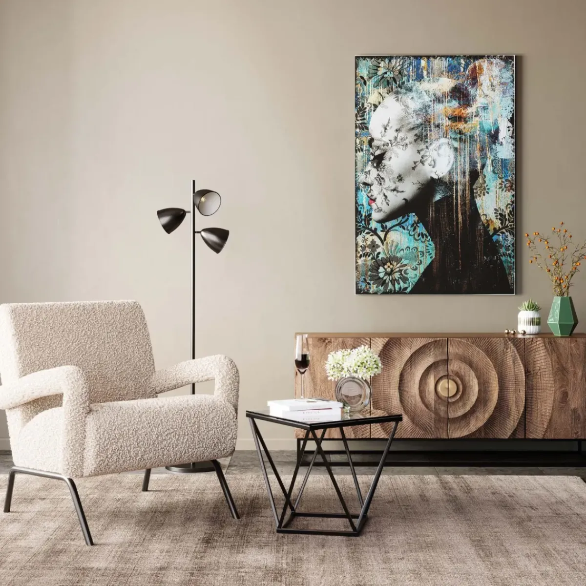 KARE24.se Sidobord Cristallo - Svart/Glas, 50x50cm - KARE Design Online