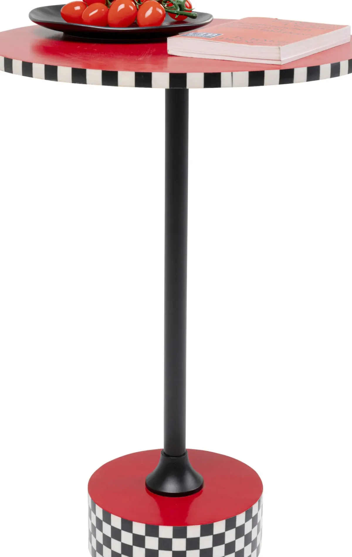 KARE24.se Sidobord Domero Checkers - Röd Ø40cm - KARE Design Online