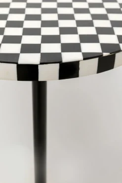 KARE24.se Sidobord Domero Chess - Svart/Vit Ø25cm - KARE Design Discount