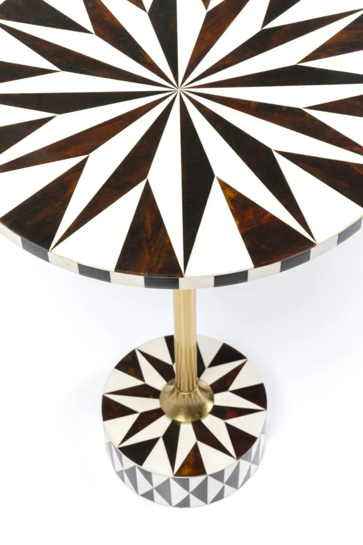 KARE24.se Sidobord Domero Star - Brun/Vit Ø40cm - KARE Design Outlet
