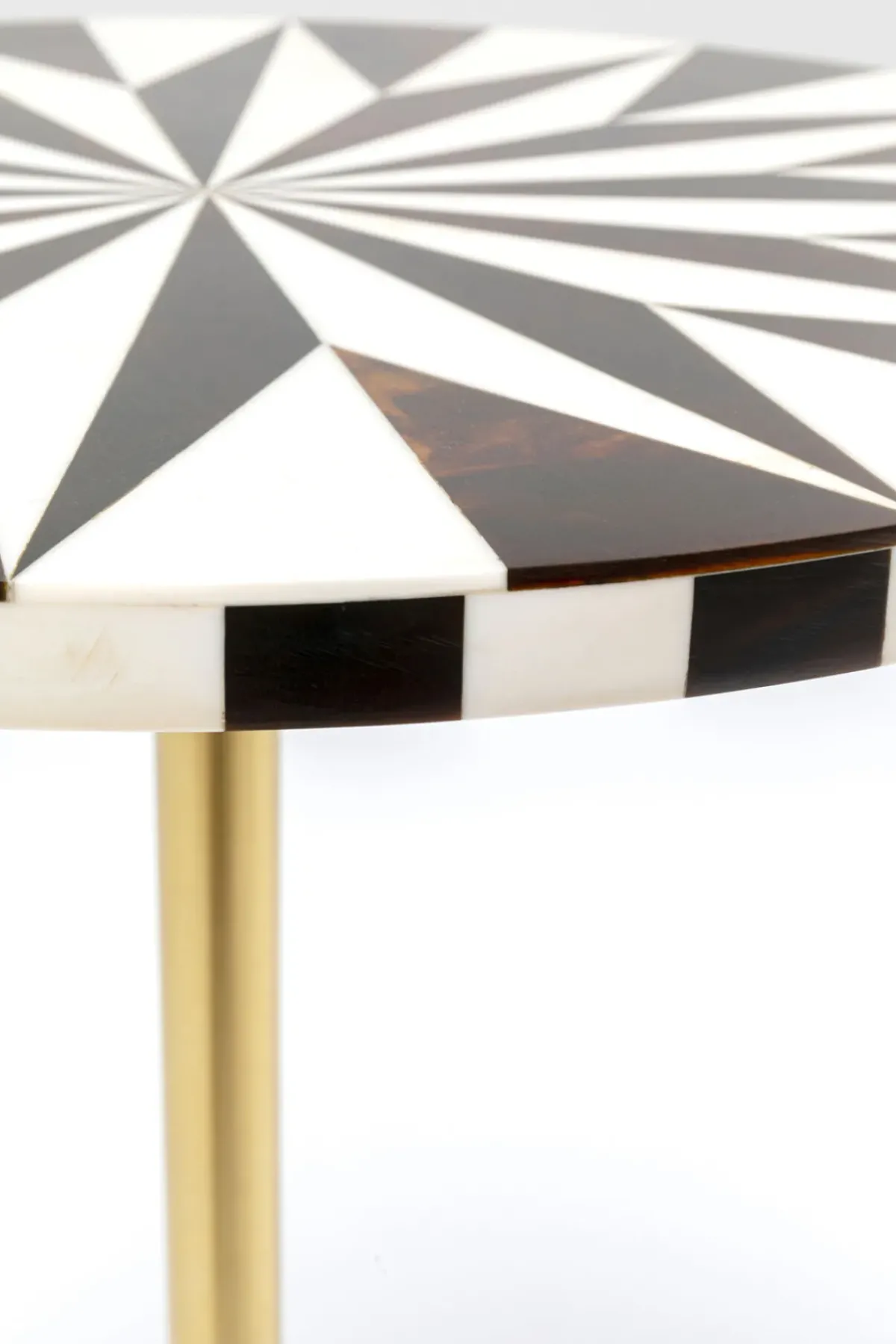 KARE24.se Sidobord Domero Star - Brun/Vit Ø40cm - KARE Design Outlet