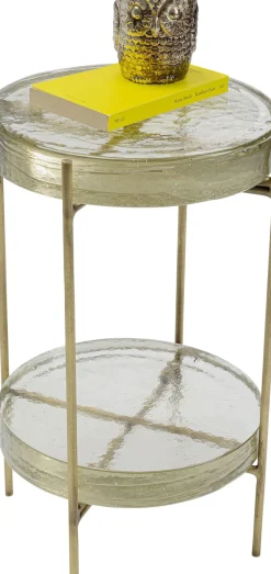 KARE24.se Sidobord Ice Dubbel - Glas/Guld Ø30 - KARE Design Online