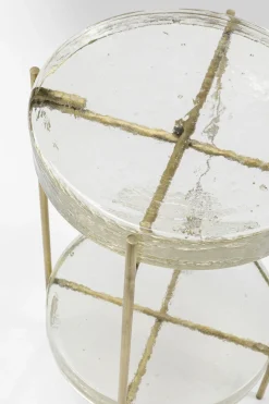 KARE24.se Sidobord Ice Dubbel - Glas/Guld Ø30 - KARE Design Online