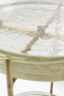 KARE24.se Sidobord Ice Dubbel - Glas/Guld Ø30 - KARE Design Online