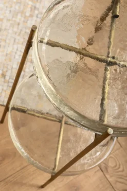 KARE24.se Sidobord Ice Dubbel - Glas/Guld Ø30 - KARE Design Online
