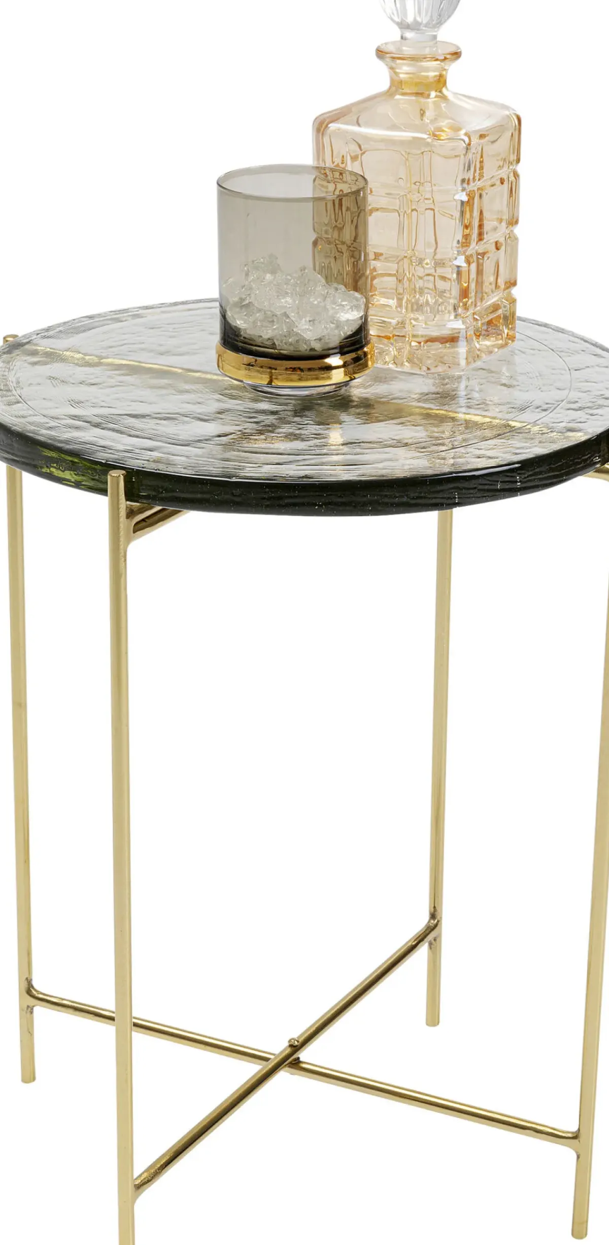 KARE24.se Sidobord Ice - Glas/Guld, Ø40 - KARE Design Online