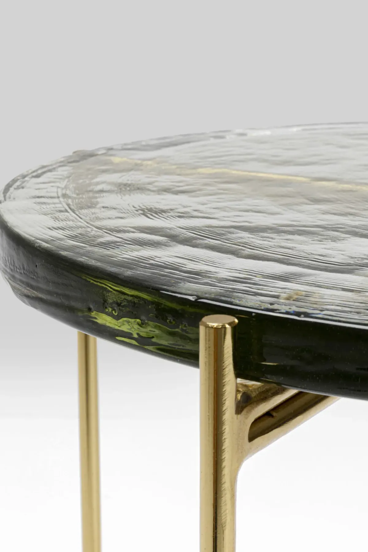 KARE24.se Sidobord Ice - Glas/Guld, Ø40 - KARE Design Online
