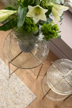 KARE24.se Sidobord Ice - Glas/Guld, Ø40 - KARE Design Online