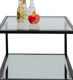 KARE24.se Sidobord Quadro - Svart/Glas/Spegelglas, 50x50cm - KARE Design New