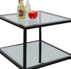 KARE24.se Sidobord Quadro - Svart/Glas/Spegelglas, 50x50cm - KARE Design New