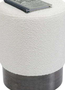 KARE24.se Sittpuff Cherry - Boucle Cream, Grå, Ø35cm - KARE Design Hot