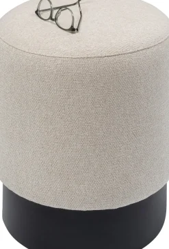 KARE24.se Sittpuff Cherry - Creme/Svart Ø36cm - KARE Design Outlet