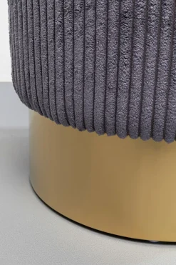 KARE24.se Sittpuff Cherry - Grå/Mässing, Ø35cm - KARE Design Clearance
